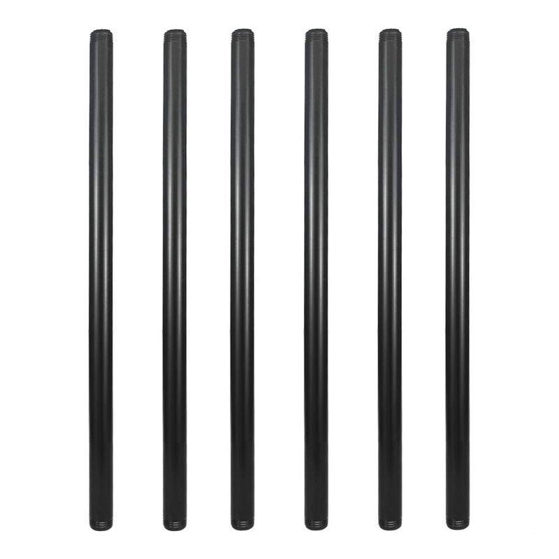 GeilSpace 6 Pack 1/2" Ã— 18" Pre-Cut Black Metal Pipe, Industrial Steel Fits Standard Half Inch Black Threaded Pipes and Fittings - Vintage DIY Industrial Shelving (1/2" Ã— 18") - Image 1